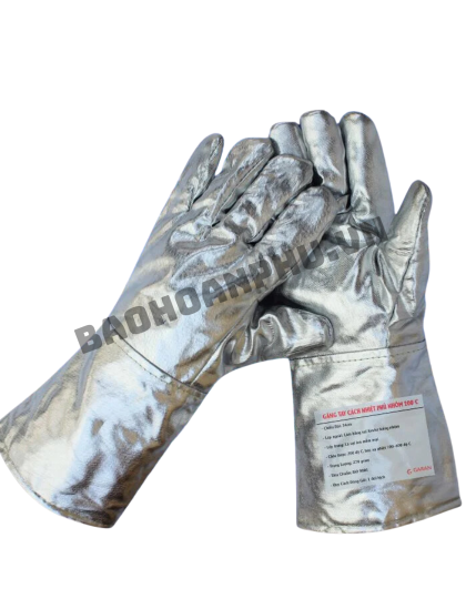 GĂNG TAY CHỊU NHIỆT 200 ĐỘ TRÁNG NHÔM TOÀN BỘ DÀI 34CM GARAN SAFETY