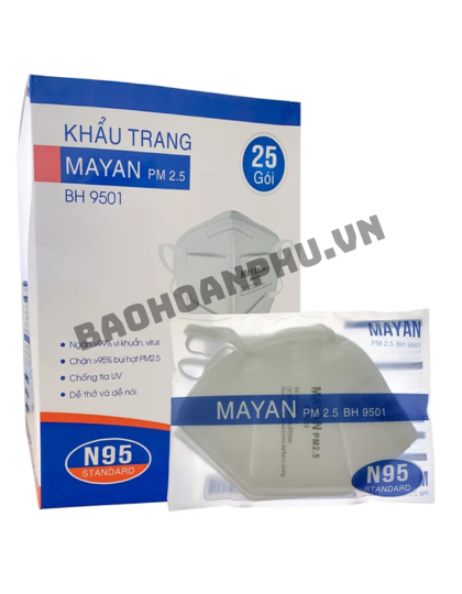 Khẩu Trang Mayan PM2.5 BH9501 Ngăn Vi Khuẩn 99%, Lọc Bụi 95%