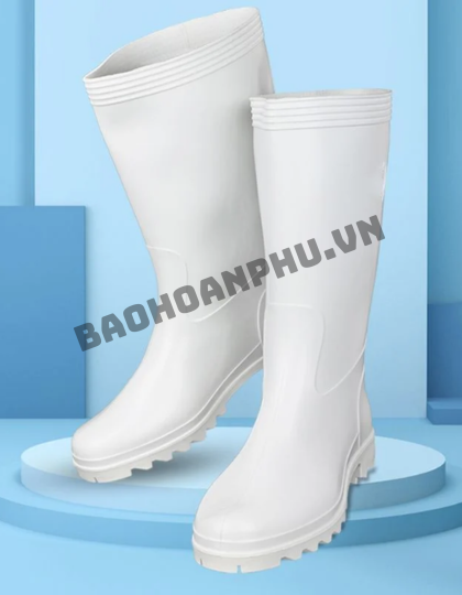 Ủng Cao Su Trắng Đế Trắng Có Độ Bền Cao, Chống Thấm Nước, Chống Dầu, Chống Trơn Trượt